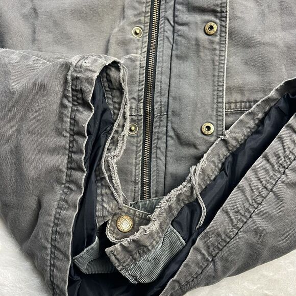 Columbia men's size large gray blanket lined Chore coat jacket Distressed - Picture 10 of 10